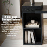 67 inch Modern Executive Office Desk with Storage Black Large Computer Desk for Home Office
