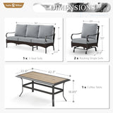 Sophia & William Metal Patio Furniture Set, 4 Pieces Outdoor Conversation