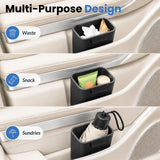 LoopTime 2 Pack Car Trash Can,Leakproof Silicone Car Garbage Can Storage Box,Waterproof Automotive Trash Bin,Multi-Purpose Vehicle Garbage Cans for Driver and Passenger Doors of Most Cars (Black)