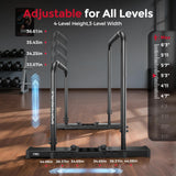 SPORTSROYALS DP2 Dip Station Adjustable Dip Bar, Heavy Duty Parallette & Parallel Bars, 400LBS Stable Dip Stands for Home Gym, Calisthenics & Upper Body Workout Equipment（black)