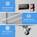 Ferueo Commercial Refrigerator 48" W 4 Door Stainless Steel Reach-in Solid Door Upright Fridge Fan Cooling 36 Cu.ft Refrigerators 32-47°F