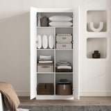 HKYIGOU White Bookcase with 5 Shelves for Living Room, Home Office, and Bedroom Storage