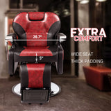 OmySalon Classic Barber Chair Reclining Hair Salon Stylist Chair All Purpose, Heavy Duty Hydraulic Pump, Adjustable Headrest, Tattoo Barbershop Beauty Spa Equipment