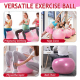 Hungdao 6 Pack 22 Inch Heavy Duty Exercise Balls Inflatable Pregnancy Yoga Pilates & Fitness Ball for Stretching Balance Therapy and Physical Fitness(Pink)