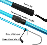 SANLIKE Telescopic Fish Gaff with Stainless Sea Fishing Spear Hook Tackle, Soft Rubber Handle Aluminium Alloy Pole for Saltwater Offshore Ice Tool