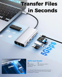 USB C Laptop Docking Station Dual HDMI Monitor 10in1 Dongle Type-C Hub Dock