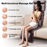 Vibration Massage Mat,Full Body Vibrating Heating Massage Pad,10 Vibration Motors,3 Strength Adjustments, with Detachable Neck Massage Headrest and Multifunctional Leg,Foot Massagers,for Home Office