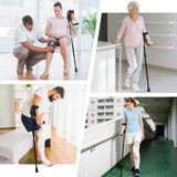 Carehofu 3-Angle Adjustable Forearm Crutches for Adults - Ergonomic Non-Slip Handles with EVA Elbow Support, Foldable Arm Crutches Forearm for Leg Injury, Surgery Recovery, Disabled (Single Unit)