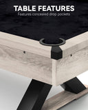 7 FT Pool Table, 84" Billiard Tables with 2 Cue Sticks, Billiard Balls, Cues, Cleaning Brush, X-Legs