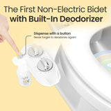 WHIFT 185 Bidet Dual Nozzle, Built-In Deodorizing Spray, Non-Electric Bidet Attachment For Toilet Seat, Easy Slide-In Install, Cold Water, Rear & Feminine Wash, LUXE Bidet (Chrome)