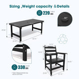 7 Piece Outdoor Dining Set, Patio Dining Table and 6 Chairs, All-Aluminum Frame