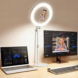 Desk Ring Light with Stand for Computer, Zoom Lighting for Computer