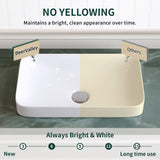 DeerValley Bathroom Vessel Sink, 19.29'' x 11.81'' x 4.72'' Semi Recessed Bathroom Sink Rectangular White Ceramic Sinks for Bathroom Modern Bath Sink Bowl Vanity Sinks Above Counter Basin DV-1V0047