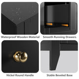 IDEALHOUSE 5 Chest of Drawer Dresser, Modern Wood Organizer Dresser Storage Cabinet with Drawers for Bedroom, Living Room, Entryway, Black