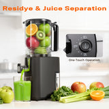 Cold Press Juicer, 5.5inch Wide Feed Chute Juicer Machine, Slow Masticating Juicer for Whole Vegetables & Fruits, Gray