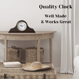 Mantel Clock Battery Operated - Wooden Mantle Clock - 15x7.5 - Silent, Made of Real Wood & Easy to Read - for Living Room Decor Above Fireplace Mantel, Office, Shelf, Table & Home Décor Gift