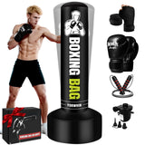 Freestanding Punching Bag for Adults Teens, 70'' Heavy Boxing Bag with Stand with Gloves, Pump and Jump Rope, Women Men Standing Kickboxing Bag for MMA Training Muay Thai Fitness Karate Home Gym