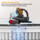 Bed Vacuum Cleaner with UV-C Light & High Heating Tech, Over 10Kpa Suction 400W Powerful Double E.LUO