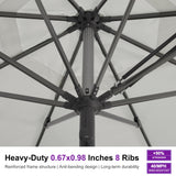 PURPLE LEAF Commercial Market Table Umbrella 13 FT Semi Auto Lift, White