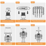 MOOONICHE Crystal Bedside Table Lamp, Dimmable Table Lamp Set of 2 with Ruched Fabric Lampshade, Elegant Plug-in Chandelier Nightstand Lamp for Living Room Girls Room, W 12.6" X H 22.8"