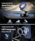 ZIDARO for MagSafe Car Phone Holder for Tesla Model 3/Y, Extended-Reach Arm Magnetic Mount for iPhone 17/16/15/14/13/12, 80+LBS Vacuum Suction Cup Mounts for Tesla Screen & Dashboard (Navy Blue)