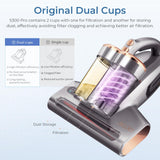 JIGOO S300 PRO Mattress Vacuum Cleaner with UV & Ultrasonic and High Heating,Anti-allergen Powerful Handheld Vacuum for Bed,Sofa