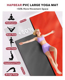 Extra Large Yoga Mat (84''×30'') - 1/3'' Thick Double-Sided PVC Non-Slip Exercise Mat with High Rebound Cushioning -Orange