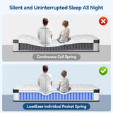 Mattress Queen Size, 14 Inch Queen Hybrid Mattress in a Box, Memory Foam with Firm Individually Wrapped Pocket Springs, Pressure Relief & Motion Isolation, CertiPUR-US Certified, 60" x 80" x 14"
