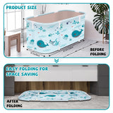 Portable Foldable Bathtub,Foldable Soaking Bathtub for Adults, Freestanding Bathtubs, Hot Bath Tub, Ice Bath, Family Bathroom SPA Tub 47.2x19.7x21.7inch (Fish)