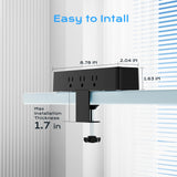 Desk Clamp Power Strip 10FT, Acozvin 40W Total Fast Charging Station