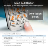 Expandable Corded/Cordless Phone with Smart Call Blocker, Silver/Black with 3 Handsets AT&T