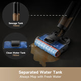 DREAME H12 Pro FlexReach Wet Dry Vacuum Cleaner, 0 Tangle Cordless Vacuum Mop All-in-One for Hard Floors, 180° Lie-Flat Floor Cleaner Machine with 194°F Hot Self-Cleaning, 50Mins Runtime