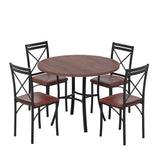 5 Piece Dining Table Set for 4, Wood Grain Dinette with Chairs for Kitchen, Breakfast Nook