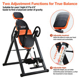 Teclor Inversion Table for Back Pain Relief, 350 lbs Capacity Strength Training Inversion Equipment, Decompression Table for Pain Therapy Training with Safe Belt & Comfortable Ankle Holders Teclor