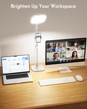 White Desk Light for Video Calls, 30 Modes Video Conference Lighting