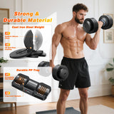XDDIAS Adjustable Dumbbell Set of 2, 25/55/80LB Dumbbell Set-Fast Adjust Weights Set, 5/10/16 in 1 Free Weights Dumbbells Set with Anti-Slip Metal Handle, Compact Size (Black-55LB-2pcs)