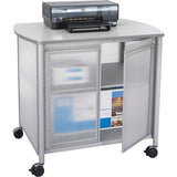 Safco Products Impromptu Mobile Print Stand & Organizer with Doors 1859GR – 200 lbs. Capacity – 4 Wheels, Laminate Top & Steel Frame – Contemporary Design