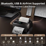 Phomemo AirPrint Touchscreen Thermal Label Printer with Label Holder