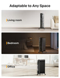 Oil Filled Radiator Heater for indoor use Large Room Safe with Thermostat, 1500W, Black PELONIS