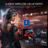 Wireless Gaming Headset with Microphone for PC, 7.1 Surround Sound, 20 ms Ultra-Low Latency, 2.4G Bluetooth USB Gamer Headphones EKSA