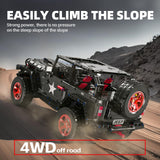 RC Off-Road SUV Wrangler Black Warrior Building Kits, 1/8 Scale Pickup Truck Car with Remote Control Lights, Challenge Building Blocks Gift for Technical Enthusiasts Adults & Teens Age 14+ (2272PCS)