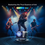 【Native 1080P & 800ANSI High Brightness】 Portable Projector with WiFi and Bluetooth,Smart Projector With AI Visual Calibration,230° Rotation,4K Projector Supports HDMI/USB/AUDIO