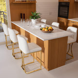 Ollega 24" White and Gold Counter Height Bar Stools Set of 6