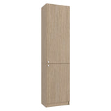 Tuhome Home 71" Tall Standard Bookcase with 5 Open Storage Shelves, 1 Door, Closed Back, Freestanding Living Room, Office or Bedroom Storage (Model M5), Coastal Oak/Wenge