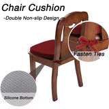KGPLOME Chair Cushion with Ties for Dining Chairs - Memory Foam Non Slip Kitchen Chair