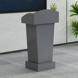 Lectern Desk, Reception, Speaking Podium Stand,Gray,Basic