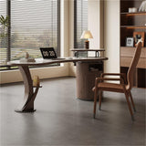LIAN16PENG Curved Executive President Desk Office Computer Table Office