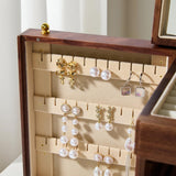 YANSHING 6-Layer Black Walnut Wooden Jewelry Box with Lock and Key, Large Luxury Jewelry Organizer Box for Women, Ideal Christmas Gift for Wife, Mom or Her, Earring & Necklace Storage with Ring Trays