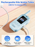 Voice Changer Upgraded Kids Video Walkie Talkies, Gift Toy with Real-Time Video, No WiFi or App Required, 1600FT Long Range, Rechargeable Video Intercom Toy for Boys & Girls Ages 3–12 (Blue & Pink)