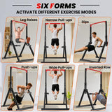 DOBESTS Power Tower Pull Up Bar Free Standing, Adjustable Foldable Pull Up Station, Home Gym Strength Training Equipment 700LBS(011, red)